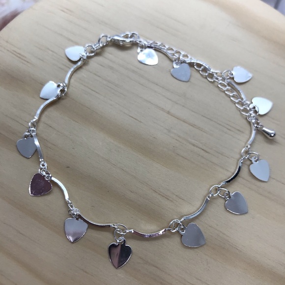 Sterling Silver 925 Heart 💓 Dainty Anklet Chain - Picture 2 of 3